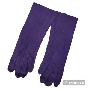 Vintage Purple Suede Gloves size 7 1/2 long